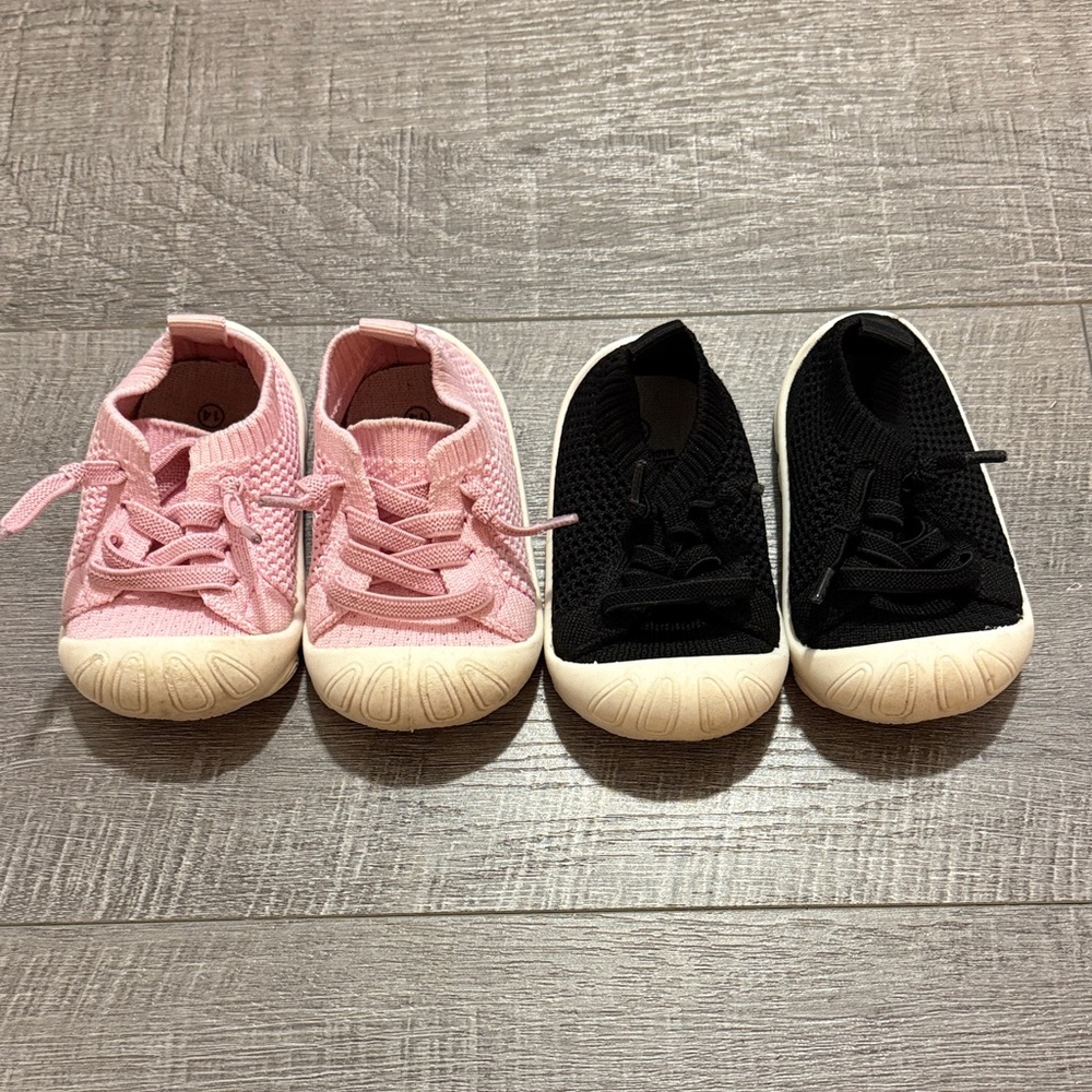 Stylish Pink and Black Kids Shoes